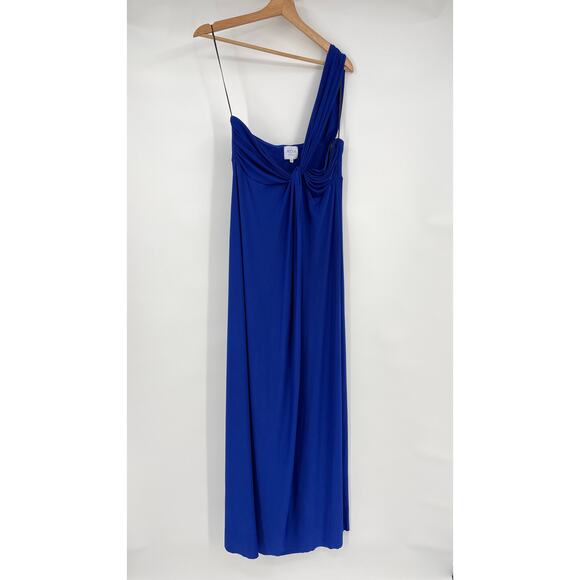MISA Los Angeles | Thora Dress in Cobalt Blue Venezia Jersey One Shoulder Maxi M - Picture 2 of 14